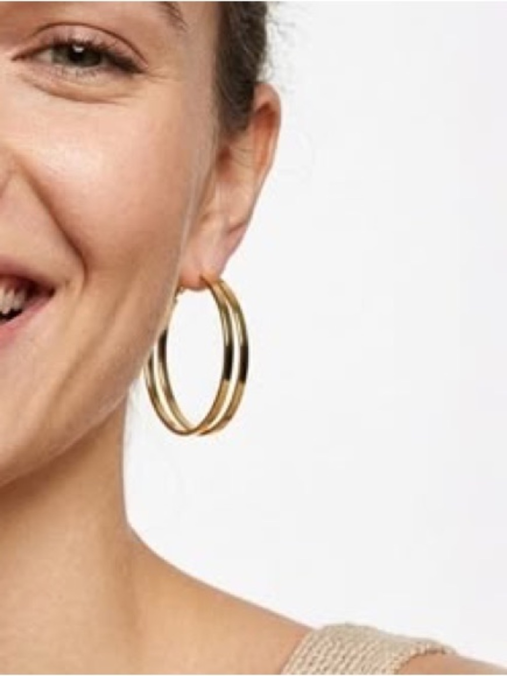 Anthropologie Double Hoop Earrings - Gold Tone